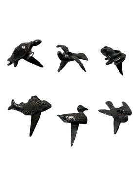 Vintage Reed & Barton Silver-tone Set 6 Figural Animal Birthday Candle Holders
